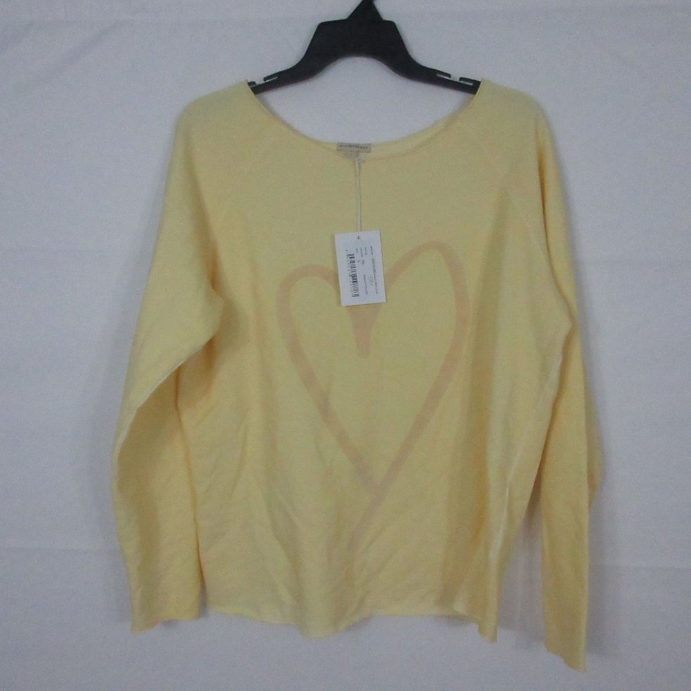 Better Rich NY Heart crew Julia Sweatshirt sunlight yellow women's SMALL NEW